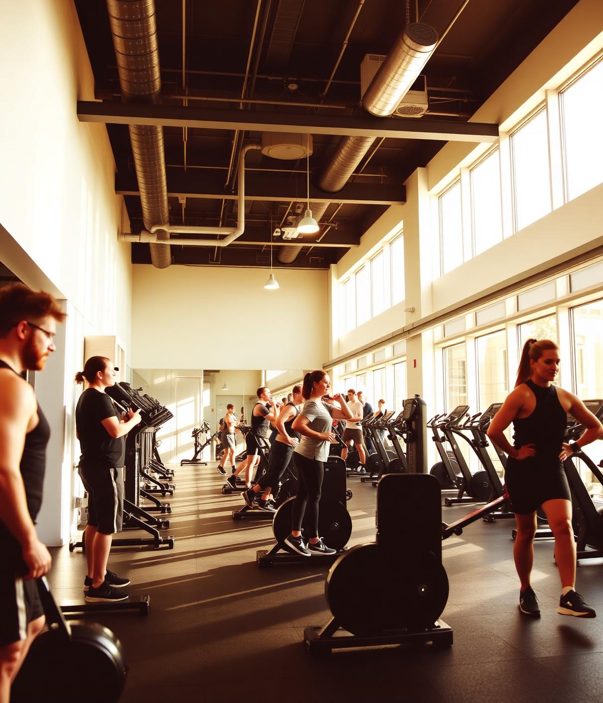 Members training inside a bright modern gym